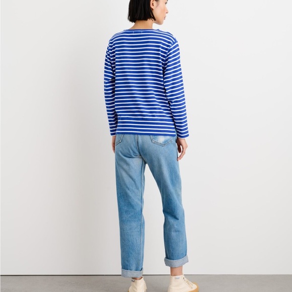 Alex Mill Lakeside Stripe Tee Small Blue - Picture 5 of 6